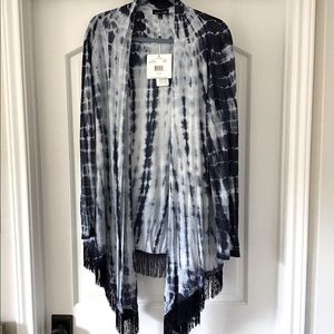 New tie-dye with fringe cardigan